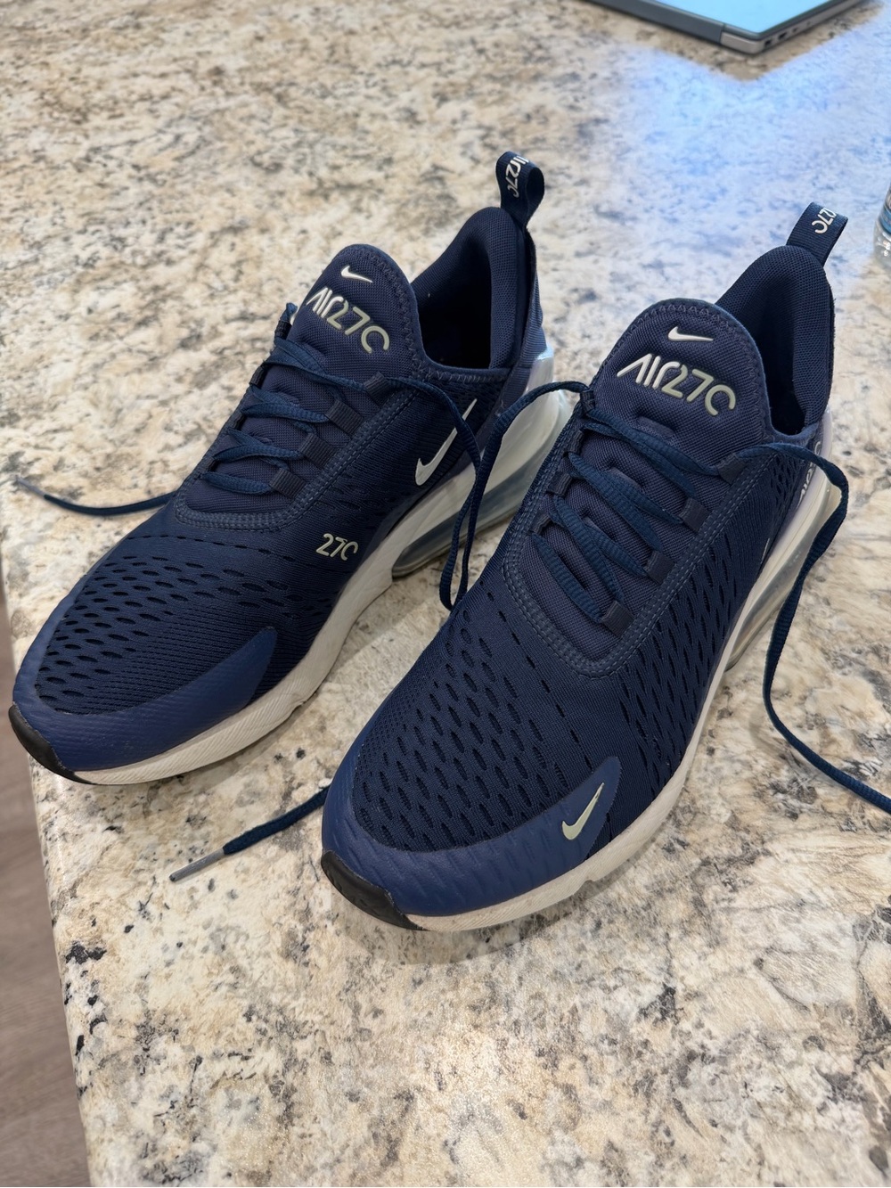 Nike Air Max 270 Navy and White Running Shoes